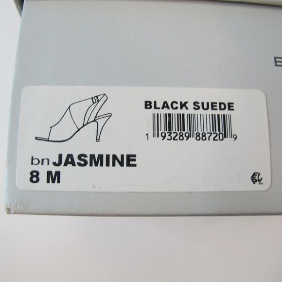 Bandolino Jasmine Black Suede Peep Toe Slingback Peep Toe Heels Women's 8.5M - Picture 9 of 9